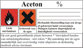 groot etiket aceton