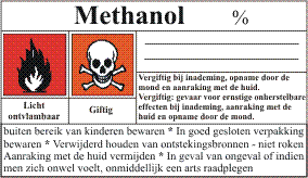 groot etiket methanol