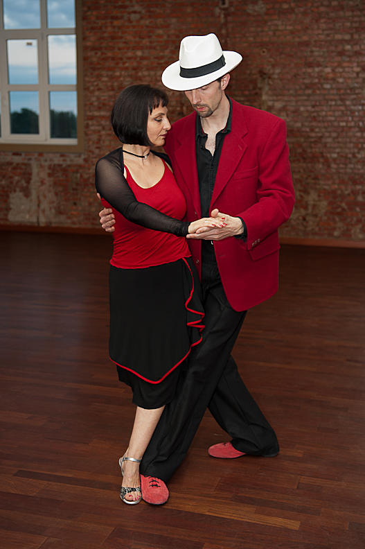 Couple in red