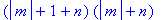 (abs(m)+1+n)*(abs(m)+n)
