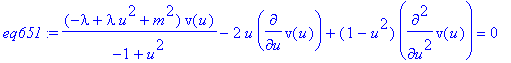 eq651 := (-lambda+lambda*u^2+m^2)/(-1+u^2)*v(u)-2*u...