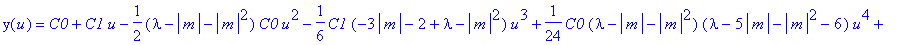 y(u) = series(C0+C1*u+(-1/2*(lambda-abs(m)-abs(m)^2...