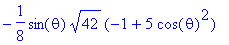 -1/8*sin(theta)*sqrt(42)*(-1+5*cos(theta)^2)