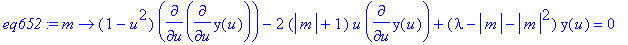 eq652 := proc (m) options operator, arrow; (1-u^2)*...