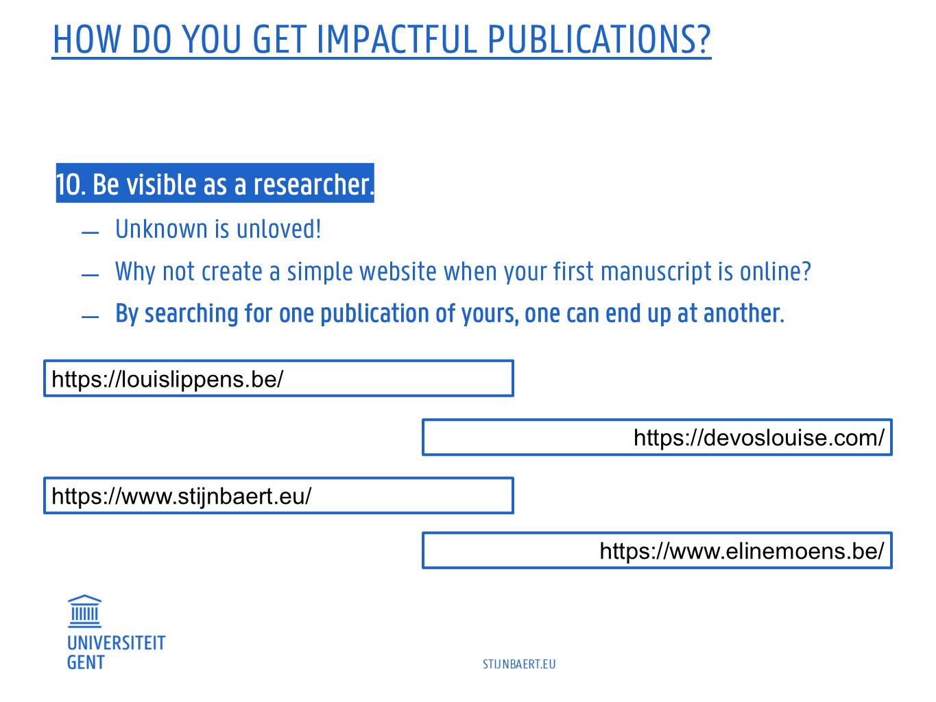 How to get impactful research publications
