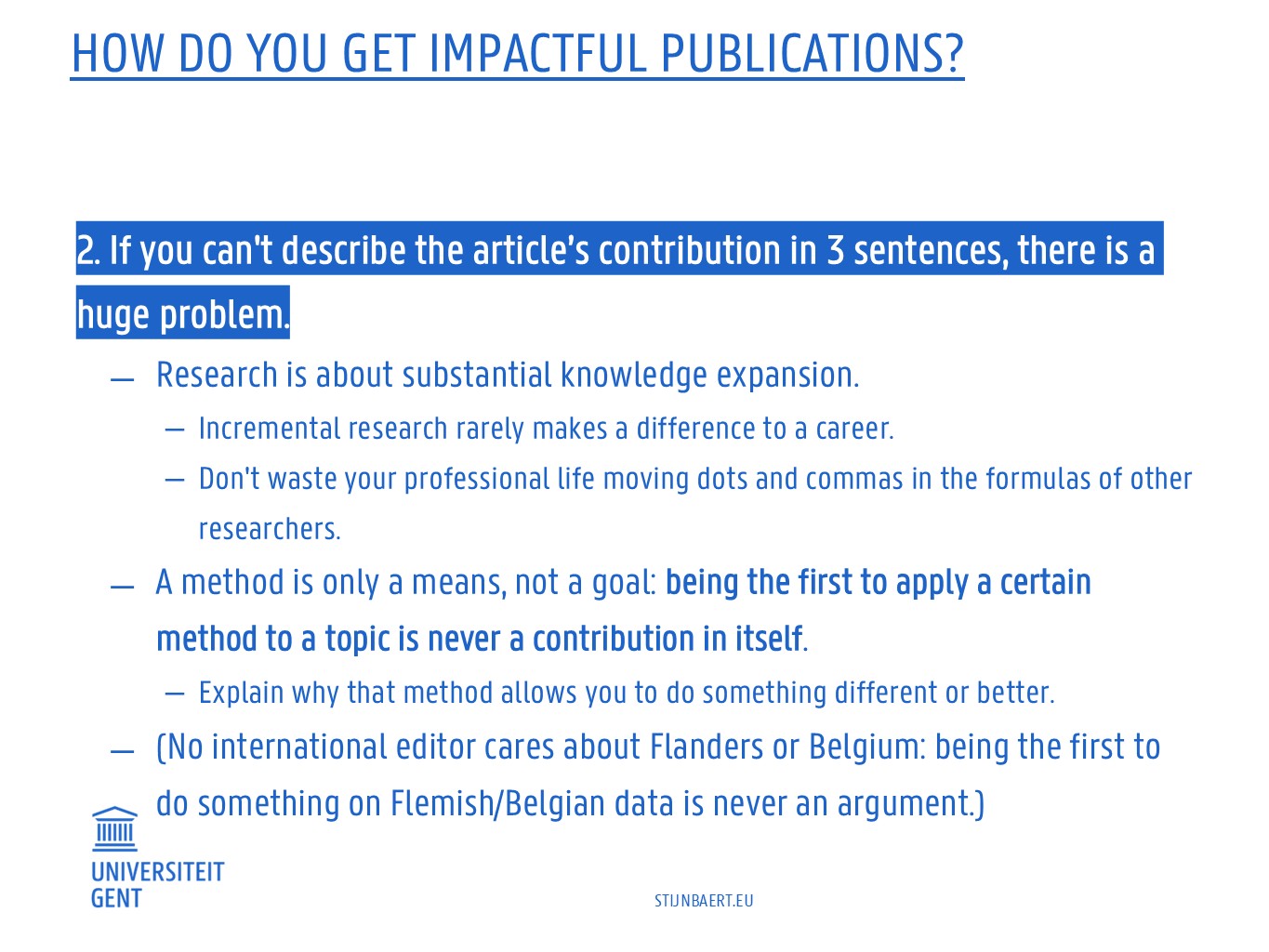 How to get impactful research publications