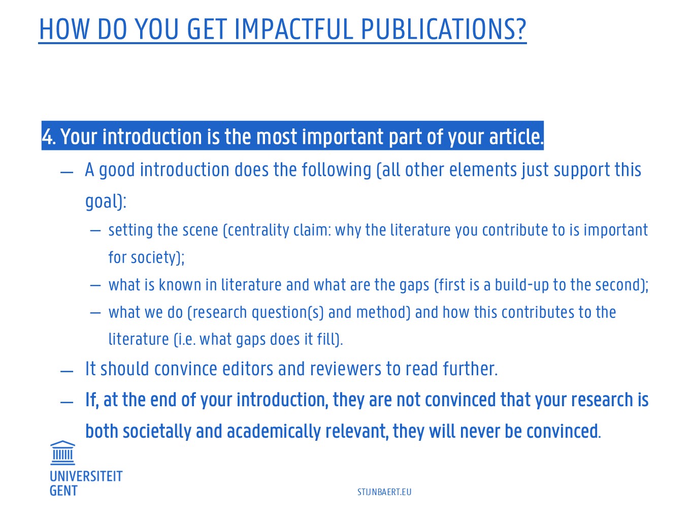How to get impactful research publications