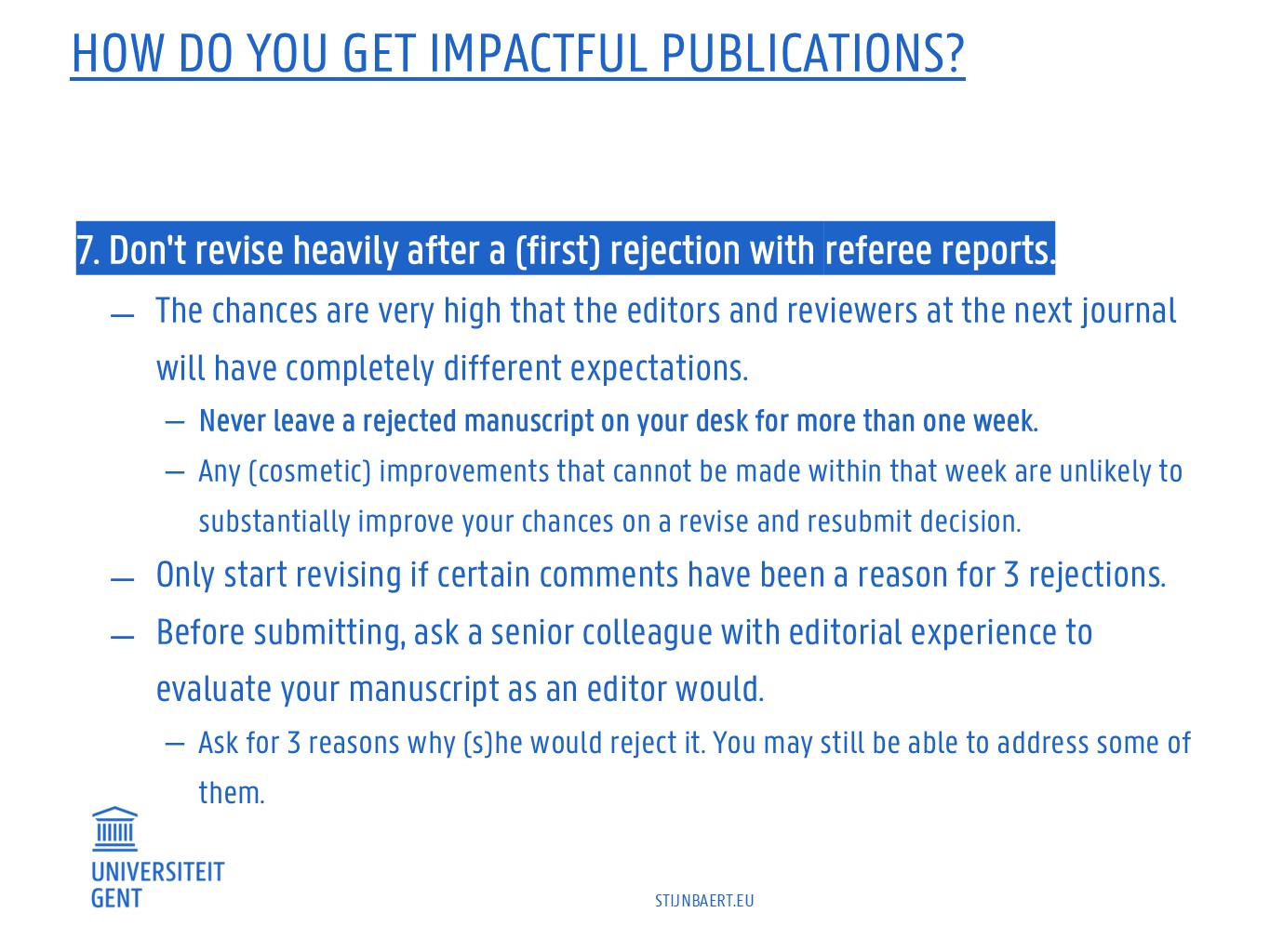 How to get impactful research publications