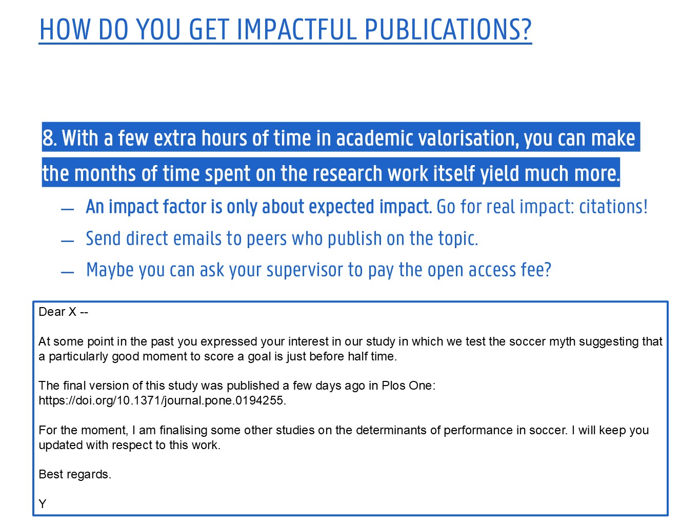 How to get impactful research publications