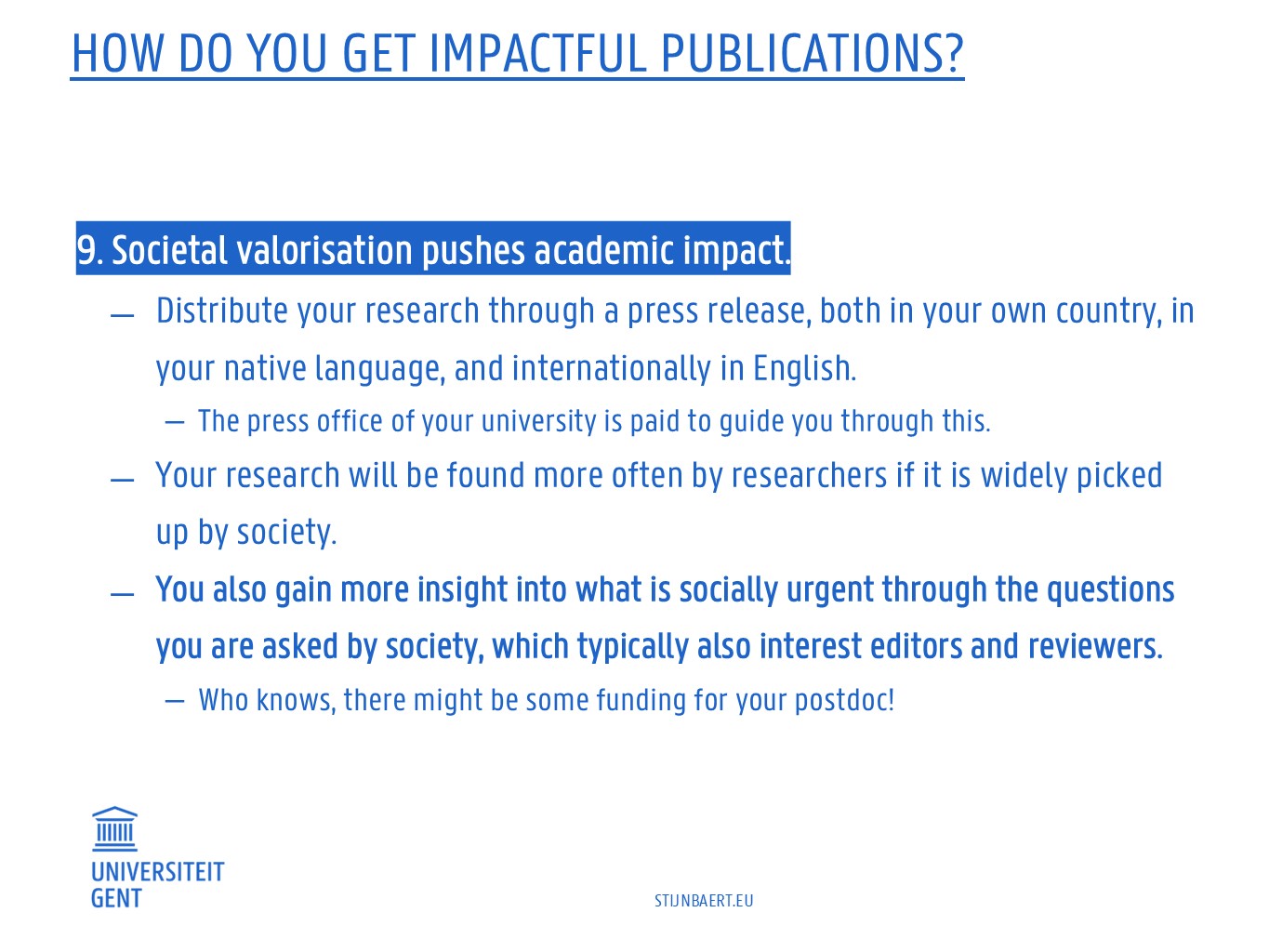 How to get impactful research publications