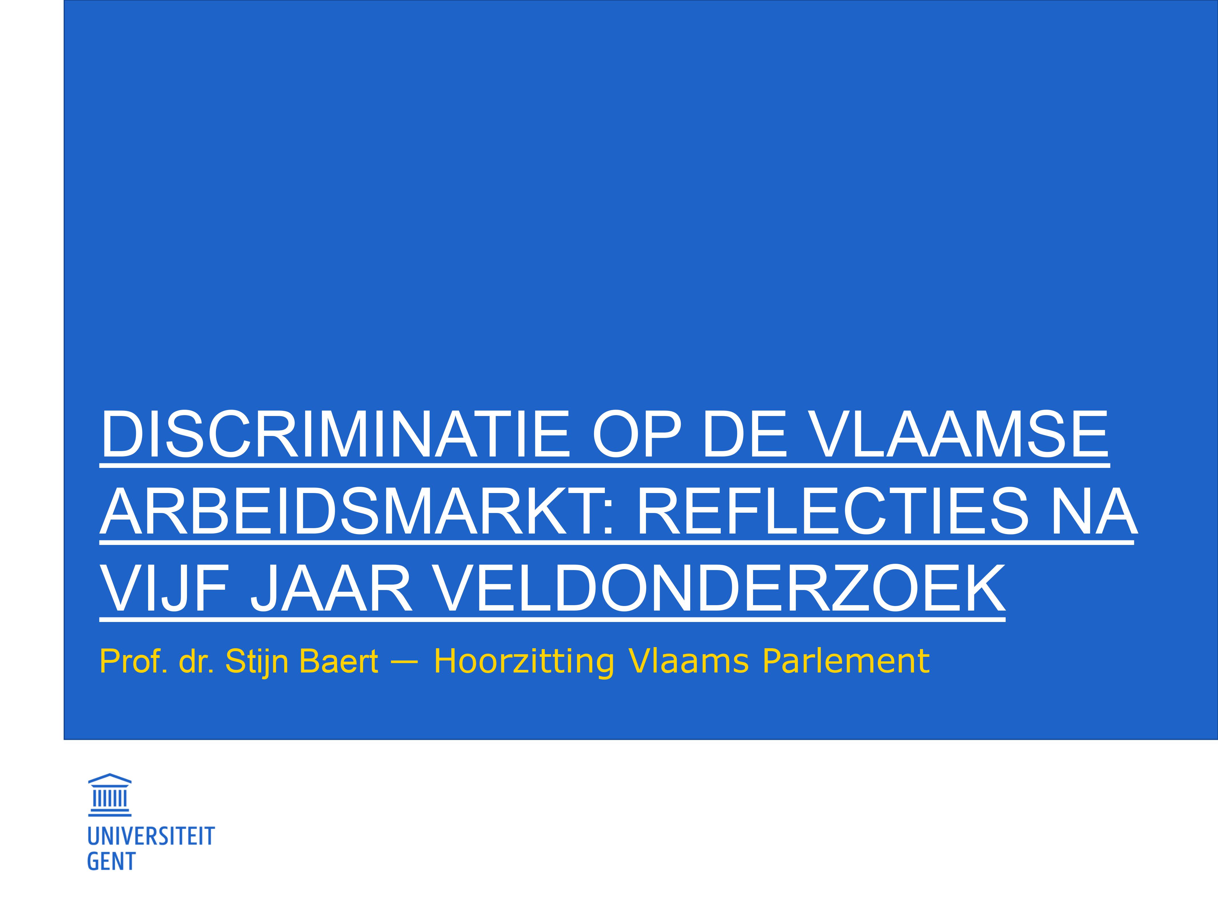 Discriminatie op de Vlaamse arbeidsmarkt