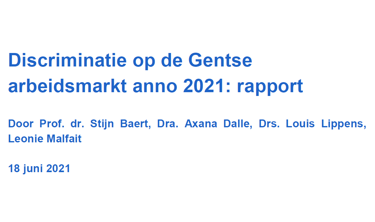 Praktijktest discriminatie Gentse arbeidsmarkt